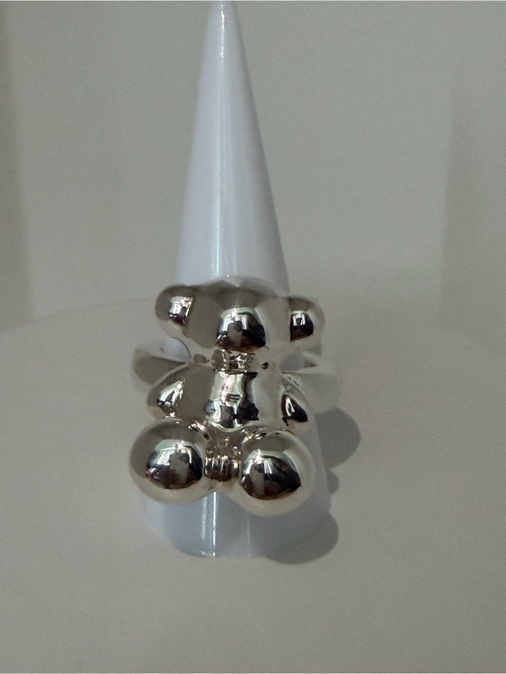 Sterling Silver 925 teddy bear ring size 10